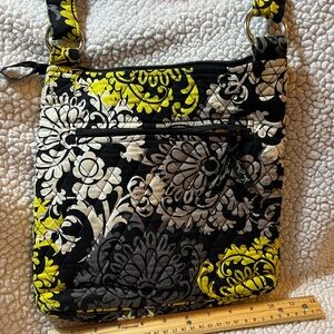 Vera Bradley Black and Yellow Floral Crossbody Bag